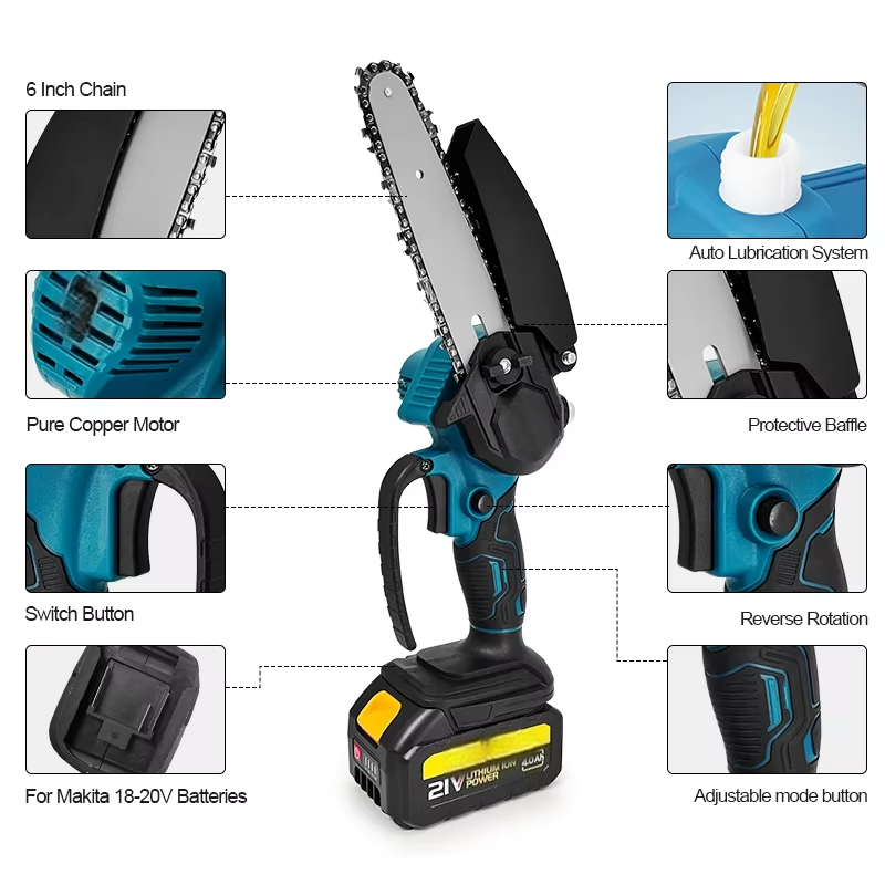 1700RPM 6 Inch Mini Li-Ion Ele - Mini Electric Chainsaw 6 Inch 评论和价格