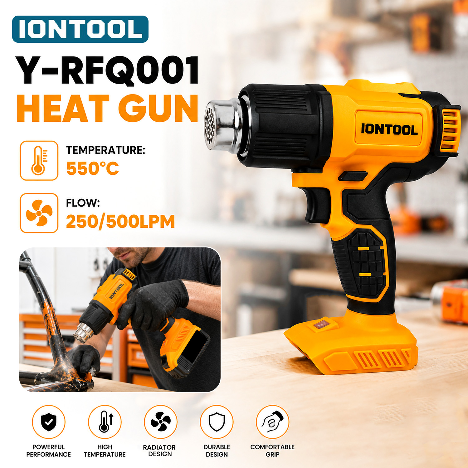 IONTOOL Yellow Cordless Heat G - Cordless Heat Gun For Shrink Tubing 评论和价格
