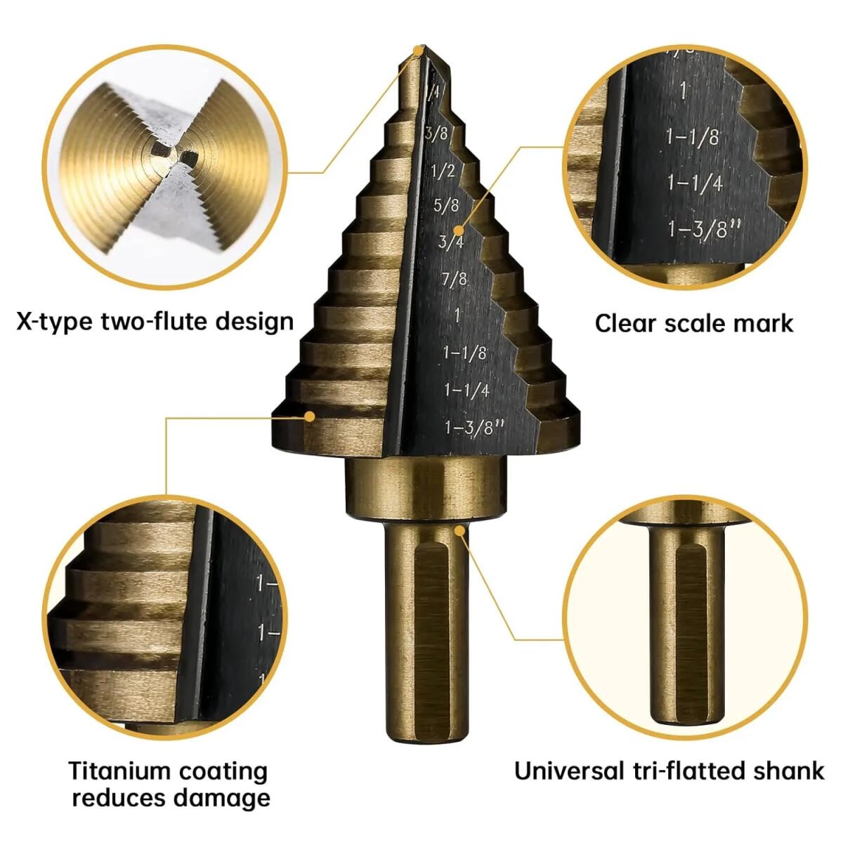 5pcs  Cobalt Step Drill Bit Se - Hardware 评论和价格