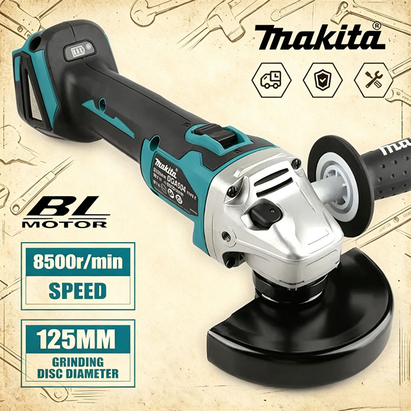 Makita DGA504 18V 6.0Ah 125mm  - Brushless Angle Grinder Battery Powered 评论和价格