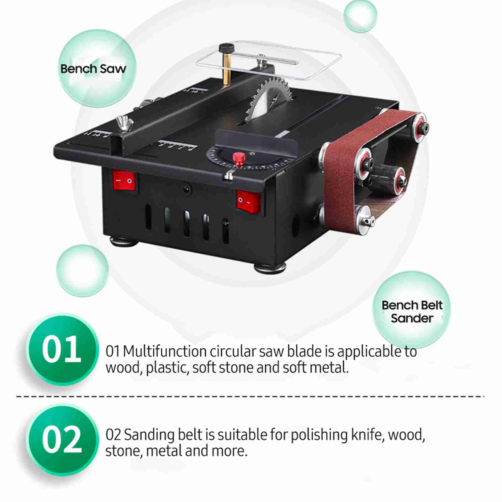 200W Mini Bench Saw and Belt S - Mini Table Saw For Woodworking 评论和价格