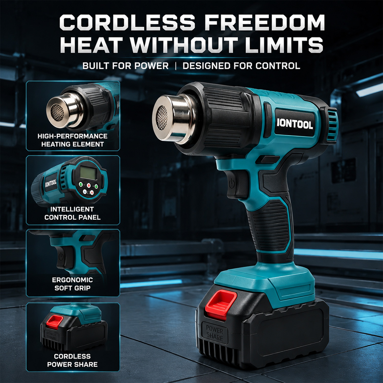 IONTOOL 550℃ 250/500LPM Cordle - Cordless Heat Gun For Shrink Tubing 评论和价格