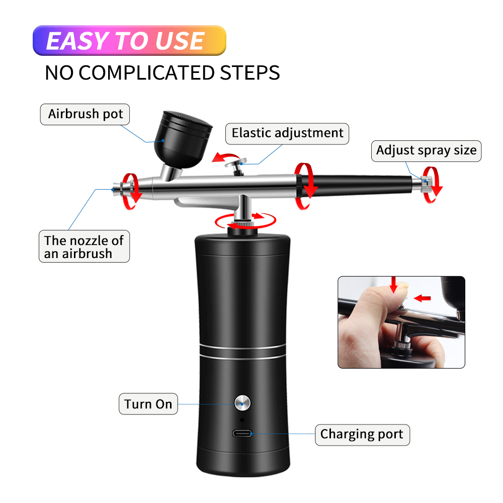 Portable Rechargeable Wireless - Airbrush Kit With Mini Compressor 评论和价格
