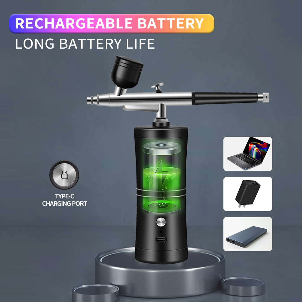 Portable Rechargeable Wireless - Airbrush Kit With Mini Compressor 评论和价格